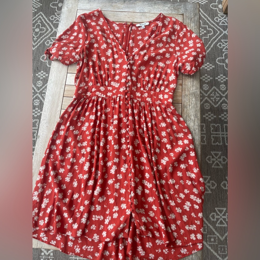 Red Madewell dress.